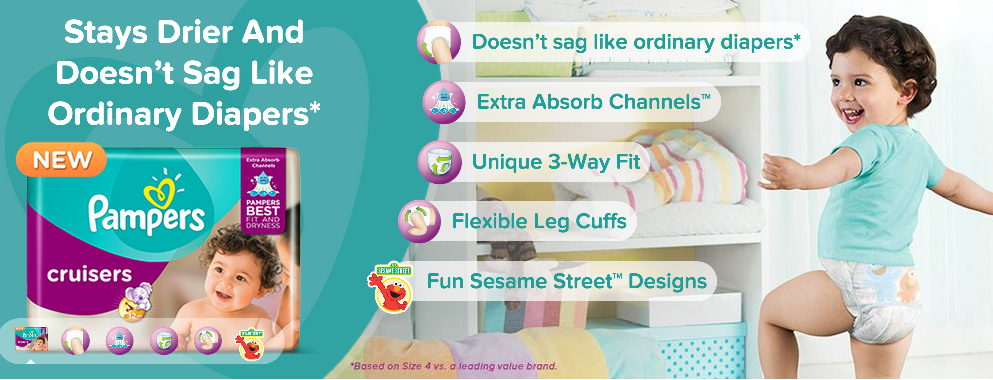 Pampers Sag to Swag new Pampers Cruisers Diapers