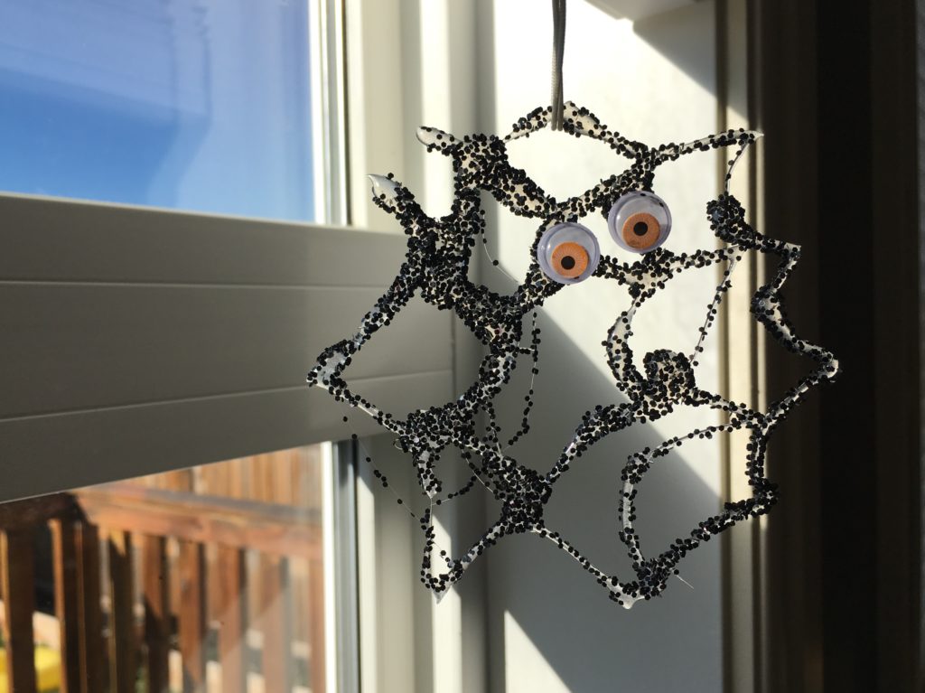 Hot Glue Sparkle Spider Web Ornaments