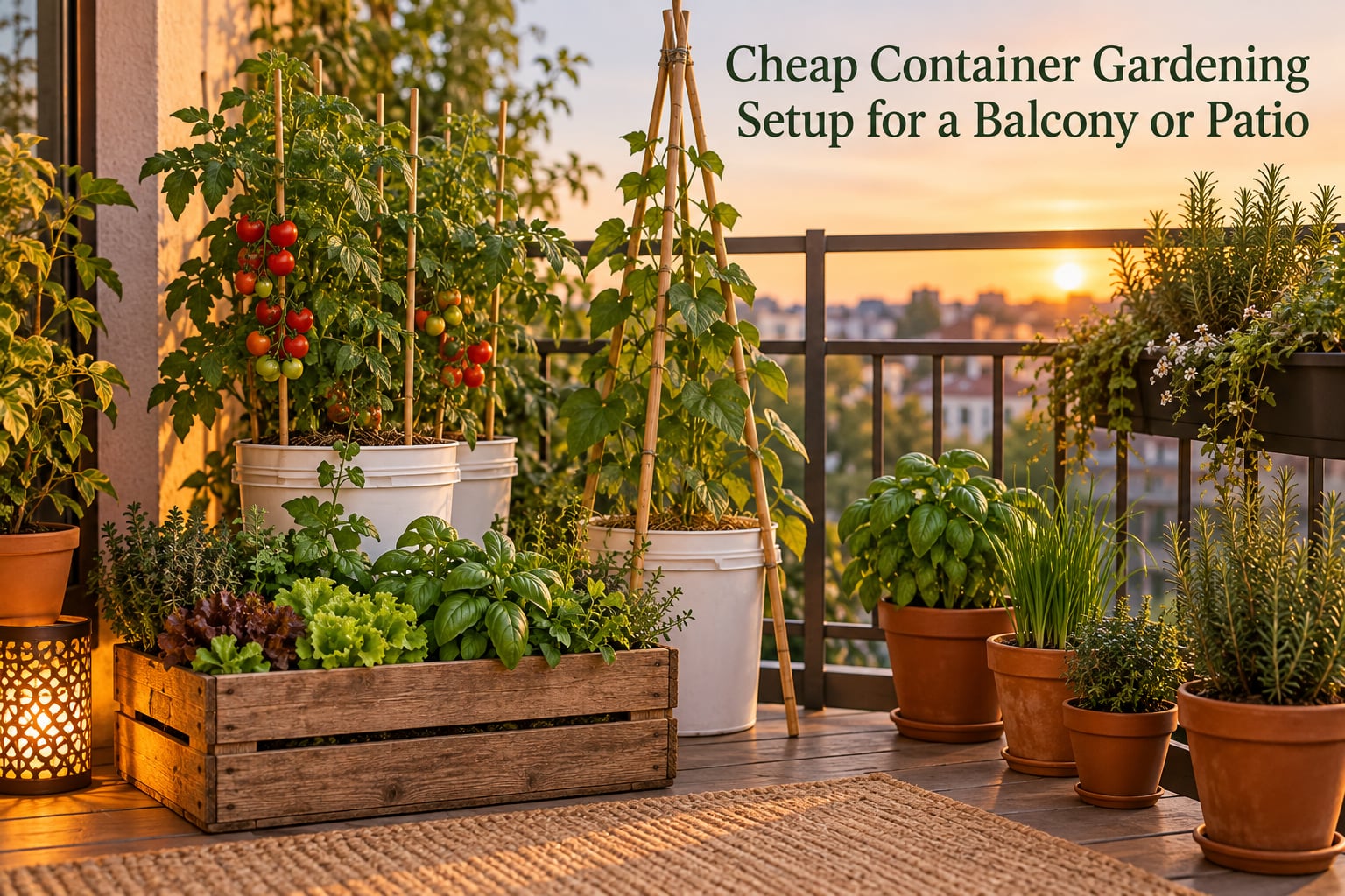 Cheap Container Gardening Setup for a Balcony or Patio