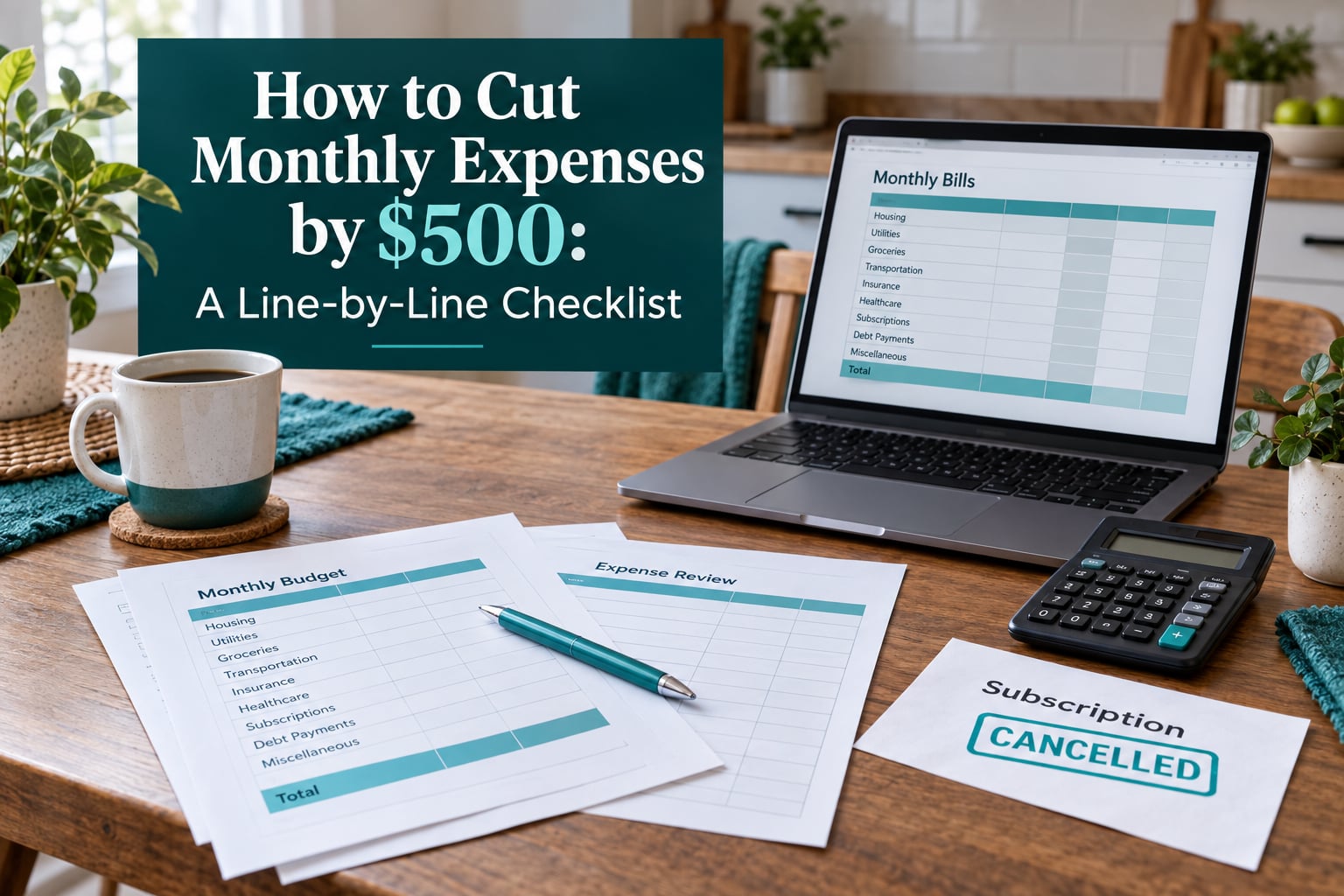 How to Cut Monthly Expenses by $500: A Line-by-Line Checklist