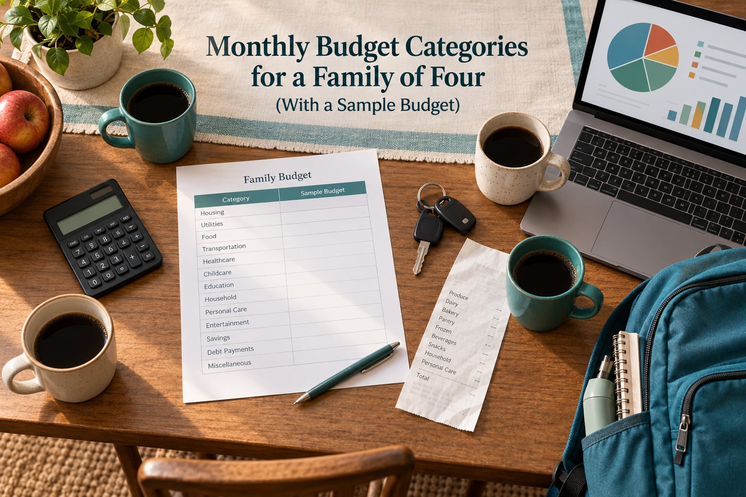 Monthly Budget Categories for a Family of Four (With a Sample Budget)
